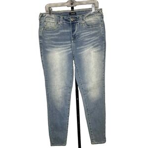 True Religion Womens Size 31 Jennie Curvy Skinny Blue Jeans Tapered Leg Stretchy